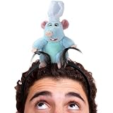 Beeadore Rat Headband Clip Grabs Hair Rat Plush Mouse Ears Stuffed Animal Costume Props Funny for Adults