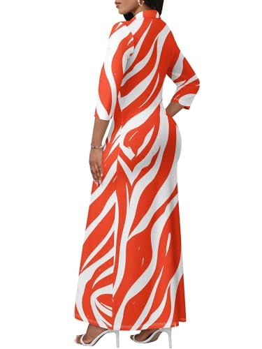 Image of PinkPatty Women's Casual 3 /4 Sleeve Polo V Neck Bodycon Maxi Dress