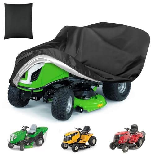 AOOWU Housse de Tondeuse à Gazon, Housse de tondeuse à gazon d'extérieur imperméable et résistante en polyester Oxford 210D, Housse de tracteur de jardin avec...