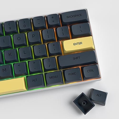 Image of Guffercty kred Black XDA Profile PBT Keycaps, 142-Keys Gentleman Custom keycaps for 60% 65% 75% 100% Fullsize US&ISO Layout Mechanical Gaming Keyboard (Gentleman)