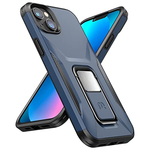 Mybat Pro Stealth Series Phone Case For Iphone 14 Plus Case With Stand 6.7",Support Magnetic Car Mount, Heavy Duty Military Grade Drop Protective Rugged Bumper Armor Covers(Blue) #TOP24