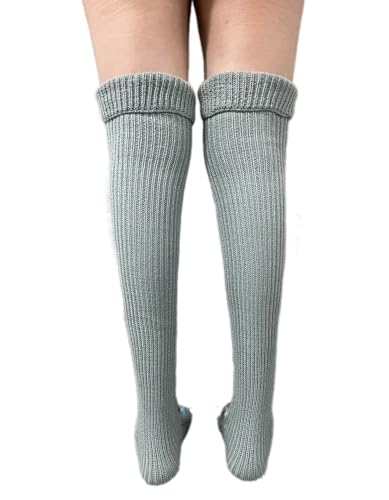Image of Leoparts Crochet Thigh High Socks Granny Square Over Knee High Retro Knitted Stocking Colorful Leg Warmers