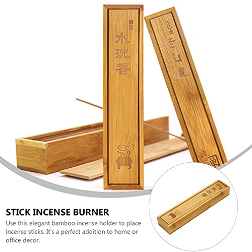 Coheali 1Pc Incense Stick Empty Bamboo Storage Box Incense Holder Incense Storage Box Incense Stick Holder #TOP5