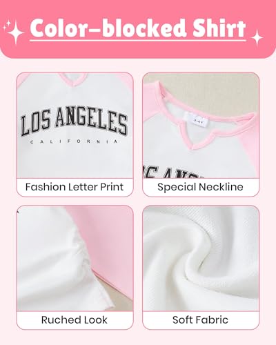 Image of Kucnuzki Toddler Baby Girl Clothes Long sleeve Fall Winter Shirt Tops Baggy Jeans Pants Set Kids Girls Outfits 2 Piece