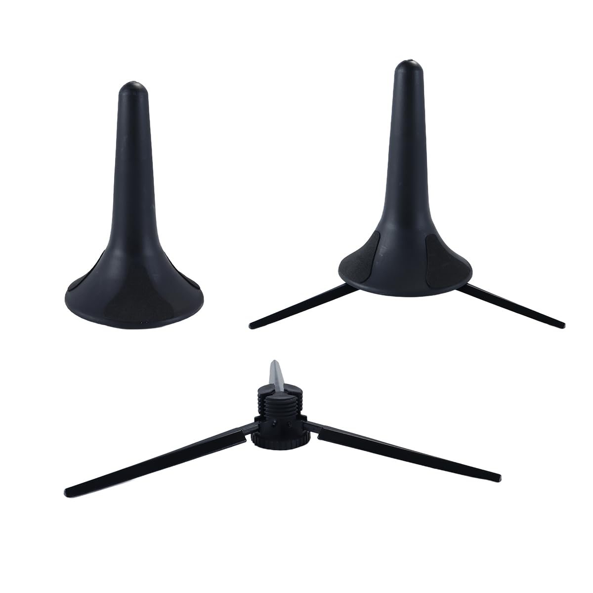 Ausi Kit de mantenimiento de trompeta de 7 piezas con soporte portátil, cepillos de limpieza y silenciador para el cuidado diario y la práctica silenciosa.