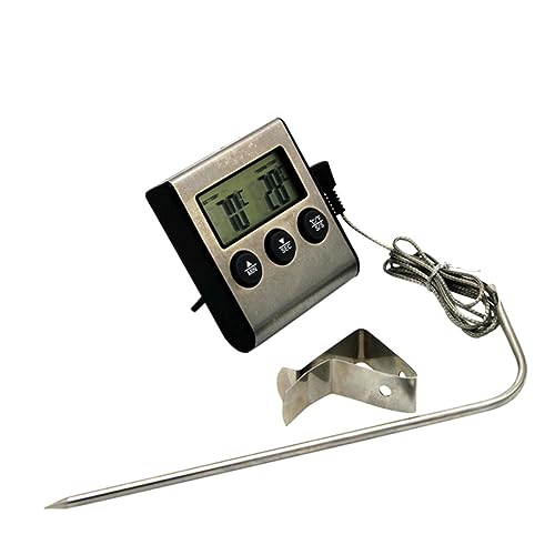Garneck 1Set BBQ Thermometer Food Thermometer with Clip for Accurate Meat Cooking Kitchen Accessory for Grilling Baking Present