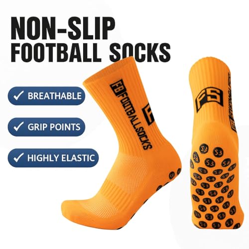 Image of Anti-Slip Sports Socks with Rubber Grip - High-Tech Breathable Cricket, Football, Yoga Socks for Men & Women | Athletic Socks for Gym, Running