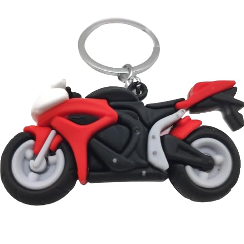 IZROLO Fashion Car Lovers 3D Motorcycle Keychain Motorcycle Model for Boyfriend or Friend Christmas Gift Valentine's Day Gift (Red and Black)