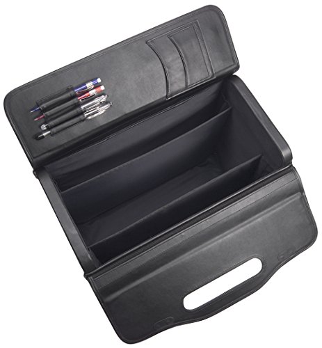 ALL-STATE LEGAL Leather Litigation Bag, Rolling Bag, Catalog Case, Briefcase, 18" L x 14" H x 9" W, Fits Laptop & Legal/Letter Size Files, Retractable Handle, Combination Lock, 1 Each3