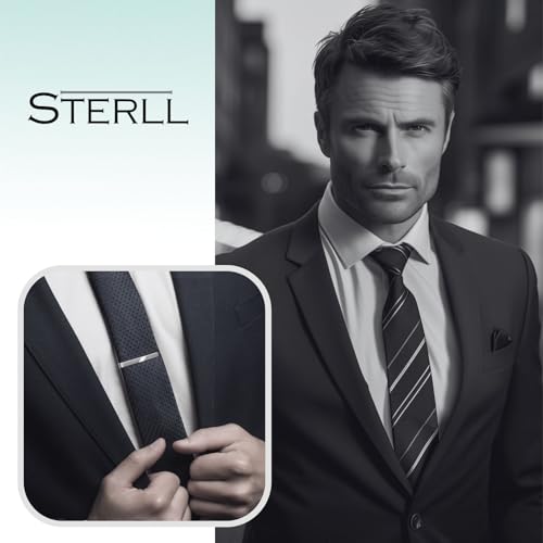 Krawattennadel Sterll Herren aus 925 Silber mit gebürstetem Finish