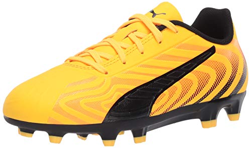 PUMA unisex child Puma One 20.4 Firm/Artificial Ground Soccer Shoe, Ultra Yellowpuma Blackorange Alert, 6 Big Kid US