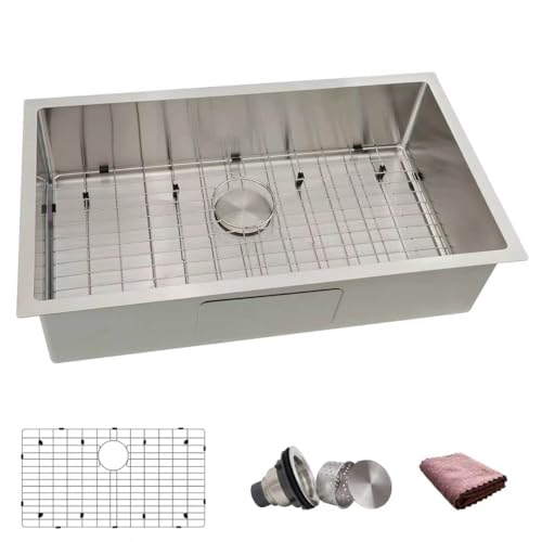 32 Inch Undermount Kitchen Sink Banaapp 32x18 Kitchen Sink Undermount Single Bowl Undermount Sink 18 Gauge 304 Stainless Steel Kitchen Sink with Accessories