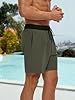 Arcweg Men's Swimming Shorts Mens Swim Trunks with Zipper Pockets Swim Shorts Mesh Lining Stretchy Board Shorts Surfing Beach Shorts Quick Dry Black/Army Green XXL(UK) #1
