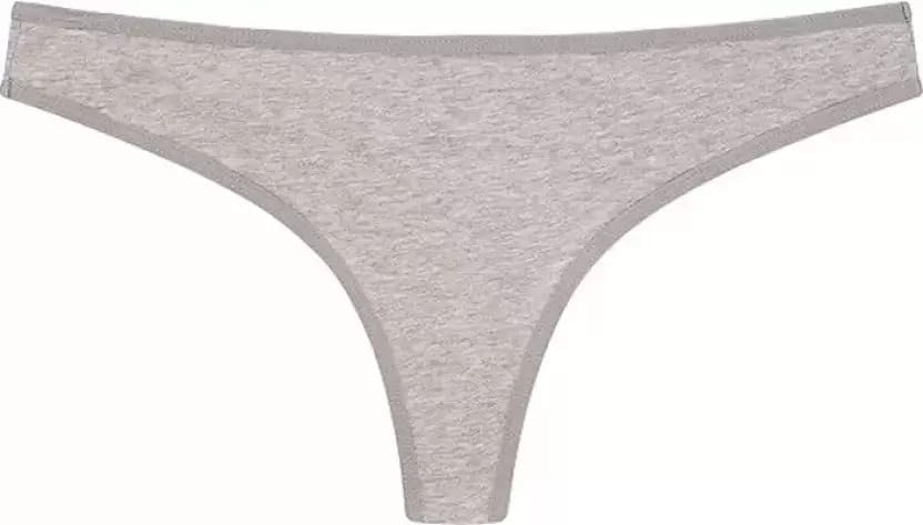 Women's Cotton Fitted Bikini Style Underwear | Women Thong Panty | Women Seamless Panty Lingerie Panties Briefs | 100% Super Cotton Thong Grey-image-10