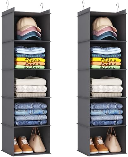 Lifewit Hanging Storage with Metal Hooks, Foldable Wardrobe Close...