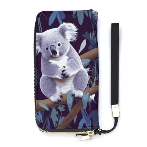Portefeuille fin en cuir PU blanc hommes femmes Lovely Koala