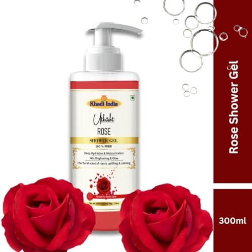 Image of Khadi Rose Body Wash Gel 300 ml | Deep Hydration & Gentle Cleansing | Calms, Soothes & Brightens Skin | Floral Scent Aromatherapy | Body Wash Shower Gel For Women & Men | All Skin Types