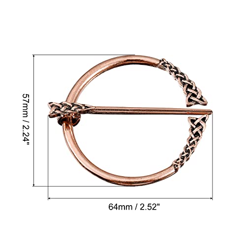 Image of uxcell Vintage Brooch Cloak Pin, Penannular Brooch Cloak Clasp Scarf Pin Shawl Pin Cardigan Brooch Buckle for Women Men Costume Accessory
