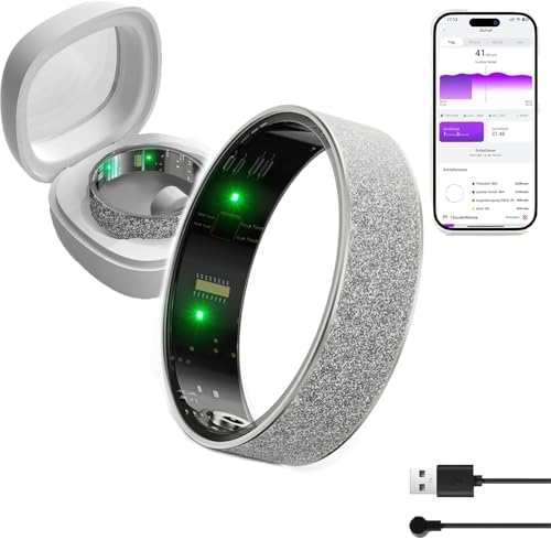 Smart Ring Health Tracker, Aura Ring pour Femmes et Hommes, Fitness Sleep Tracker Smart Ring, Jeu de Sport à Détection de Mouvement intégré, (Diamètre intérieur 17,4 mm Smart Ring Health Tracker, Aura Ring pour Femmes et Hommes, Fitness Sleep Tracker Smart Ring, Jeu de Sport à Détection de Mouvement intégré, (Diamètre intérieur 17,4 mm