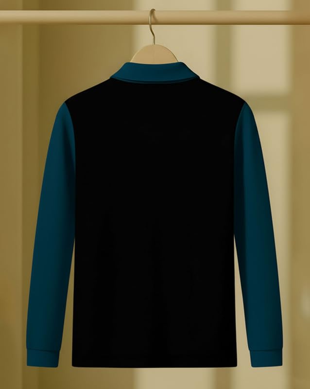 Image of T-Shirt for Men Zip Neck Texture Self Design Cotton Blend Mens Tshirts