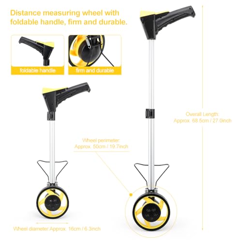 Entfernungstrecken Messrad 0-99999.9m Messrad Meterzähler Messwerkzeug zur genauen Messung von Linien Flächen Messgerät Entfernung