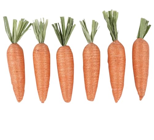 SOL MAR Jute Carrot Easter Decor - Create Festive Joy with 6-ct. Packs of Jute Carrots for Easter Bunny Decorations and Crafts