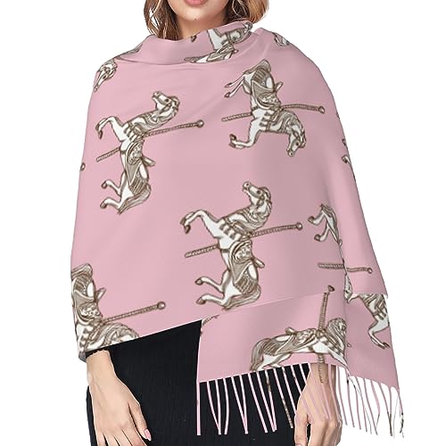 Carousel Pink Women's Warm Scarf Comfortable Long Shawl Winter Soft Blanket Scarf4