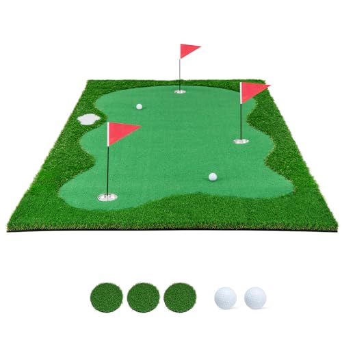 Tangkula 10 FT Golf Putting Green, Large Professional Golf Training Mat with Realistic Artificial...
