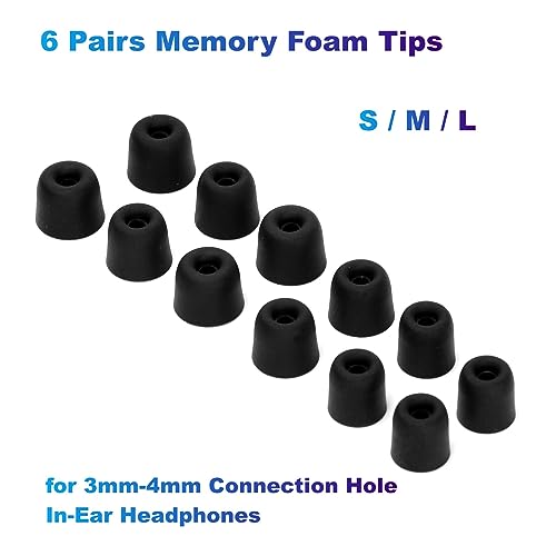 Almohadillas de espuma viscoelástica para auriculares intraurales de 3 mm a 4 mm set 7