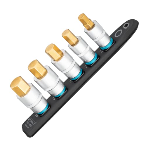 HAZET 986G-SR/5 Smart Rail with Magnetic Base, 5 Slots, Drive: Square 12.5 mm (1/2 Inch), Output: Inner Hexagonal Profile