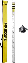 Firecore Telescopic Leveling Staff 5m, 5 Sections Aluminium Grade Rod with Attachable Bubble Level and Nylon Bag, for Cross line Lasers and Rotating Lasers - FLR500A