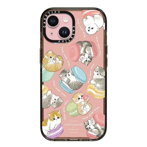 CASETiFY �C���p�N�g iPhone 15 �P�[�X [MIL�K�i���� (4x MIL-STD-810G) / 2.5m����̗����������N���A] - Do Nothing Or Macaroon - �N���A �u���b�N