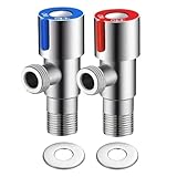 Vanne de robinet Robinet d\'arrivée d\'eau chaude et froide en acier inoxydable, robinet d\'angle de remplissage de toilettes, robinet de chauffe-eau for lavabo, accessoires de cuisine et de salle de bain(Blue)