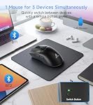 Sans fil BT Souris intelligente LED Écran, 3 Modes(2.4G & BT5.1/5.2) Se connecter à 3 Dispositifs rechargeables, clic silencieux, 5 DPI Niveaux, Mice optique ergonomique pour ordinateur portable PC Mac Windows, noir