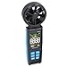 Handheld Digital Anemometer and Wind Speed Meter for Air Velocity Temperature and Humidity with 180 Degree Rotating Fan and Backlit LCD Screen for Industrial Ventilation and