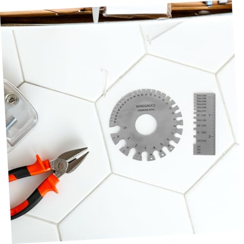 Veemoon set de 2 calibradores de soldadura de acero inoxidable para medición precisa de grosor de alambre para uso en casa y automóvil miniatura 6