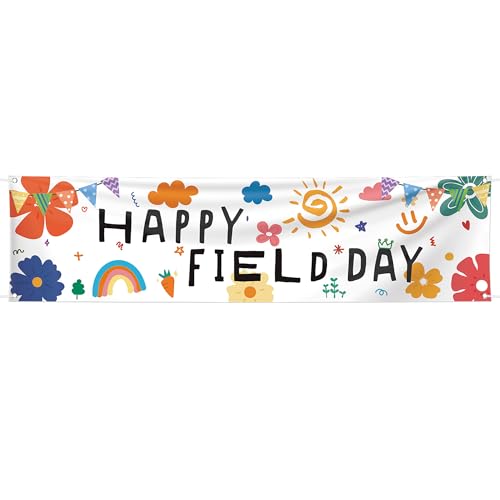 IRCOR Happy Field Day Banner Field Day Decorations Outdoor Game Activity Decorations