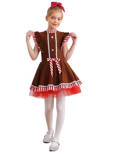 Robe de Noël en pain d'épice pour fille un costume confortable qui ne gratte pas
