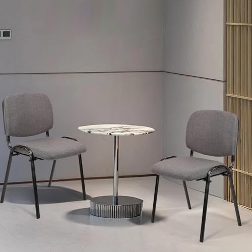 Image of CLATINA Stackable Waiting Room Chairs, Cloth Fabric Guest Reception Chair with Upholstered Thickene Seat and Back Support, Stacking Chair Metal Leg for Office School Church Conference, Grey, 5 Pack