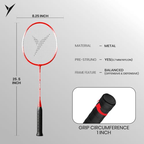 Image of Jaspo Proxcel-1102 Badminton Kit | Lightweight Metal Badminton Rackets with Shuttlecocks | Balanced Frame | Comfortable Grip for Powerful Smashes | Ideal for Beginners, Kids & Teens