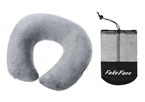 Preisvergleich Produktbild Reisekissen, aufblasbare Nackenstütze, ergonomischer Komfort für Freizeit, Reise, Entspannung, Erholung, Unisex grau