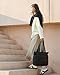 BAGSMART Tote Bag for Women, Lightweight Puffy Tote Bag with Compartments Shoulder Bag Handbag Quilted Shoulder Bag Handbag for Travel, Work, Beach, Gym, Shop (Black)