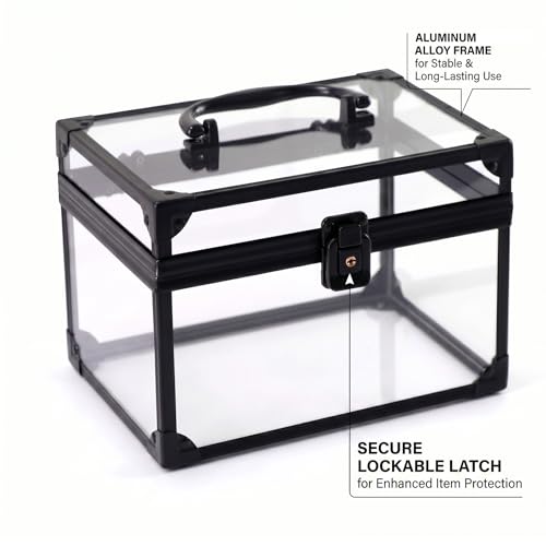 Coffret rangement maquillage transparent avec poignée, cadeau idéal - 5