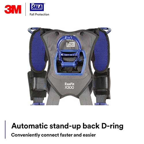 Image of 3M 1113705 DBI-SALA ExoFit X300 Climbing /Positioning /Rescue Safety Harness Fall Protection, OSHA, ANSI, Back, Hip, Front, and Shoulder D-Rings, Auto-Locking Quick Connect Leg and Chest Buckles, Medium