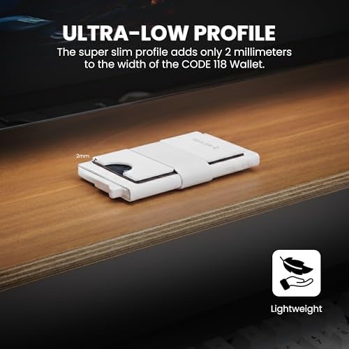 Image of CODE 118 Modular Backplate - Slim Minimalist Aluminum Wallet Accessory - Expandable Cash & Business Card Holder - Modular Add-on for Men Expands Storage up to 8 cards, Wallet not Included (Glow)