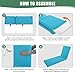 Summsun Chaise Lounge Cushions Outdoor Set of 2 - Waterproof and Fade Resistant Sun Lounger Replacement Cushions - Patio Lounger Pads with Removable Cover for Pool, Deck, Lawn, 72 x 21 x 3 Inch, Teal