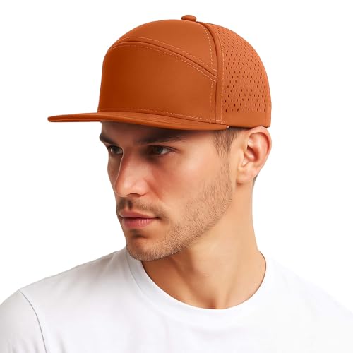 Generisch Gorra de béisbol de ala plana para hombre, ajustable, malla ligera y transpirable, para deportes al aire libre, ropa casual, naranja, talla única