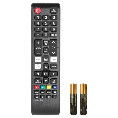 BN59-01315J New Replaced Remote Control for Samsung Smart TV UN50TU7000F UN55TU7000F UN58TU7000F UN58TU700DF UN65TU7000F UN43TU7000F UN65TU700DF with Netflix PrimeVideo Keys (with Batteries)