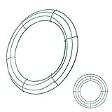 ZZHXSM 2pcs Deep Green Metal Wreath 10" Round Iron Ring Wire Wreath Rings for Indoor, Garden or Terr