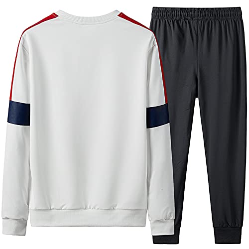Survêtement homme mode simple : costume deux pièces blanc confortable coupe slim